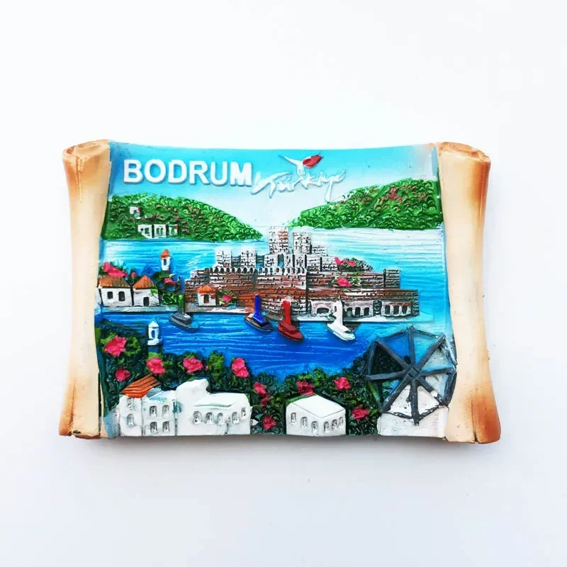 Turkey Tourism Refrigerator Magnets Stickers Bodrum Home Kitchen Decor Food Magnetic Fridge Magnets Hand Painting Crafts Gifts