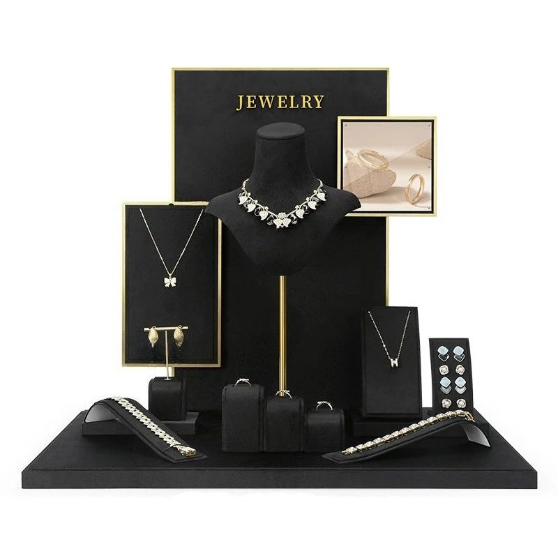 

Showcase Jewelry Display Stand Necklace Earrings Rings Bracelets Jewelry Display Props Black Jewelry Display Rack