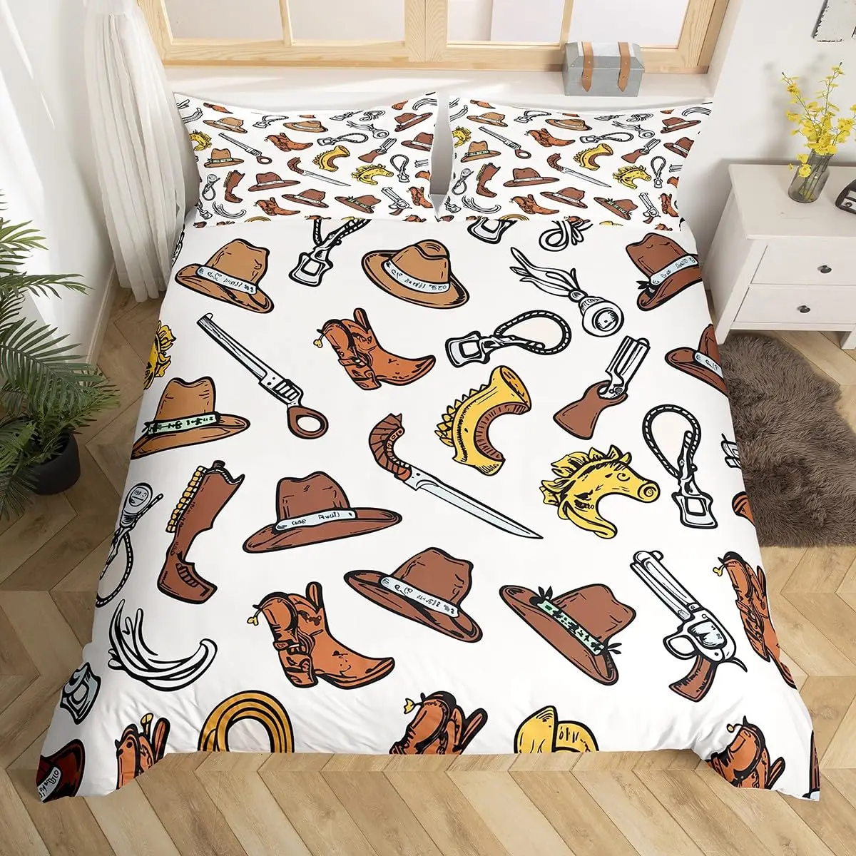 مجموعة غطاء لحاف للأطفال من Black Gun مقاس كينج، مجموعة مفروشات ذات أذرع صغيرة على شكل حرب رصاصة، ديكور غرفة للأولاد والبنات #2
