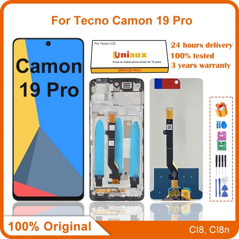 

6.8" Original For Tecno Camon 19 Pro 4G 5G CI8n CI7n LCD Display Touch Screen Digitizer Assembly CI8 Repair Replacement Parts