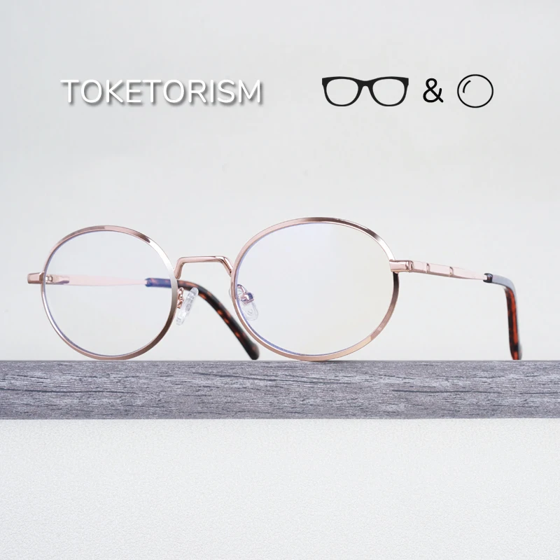 

Toketorism Small Round Women's Glasses Oval Metal Frame For Men Reading Computer Eyeglasses