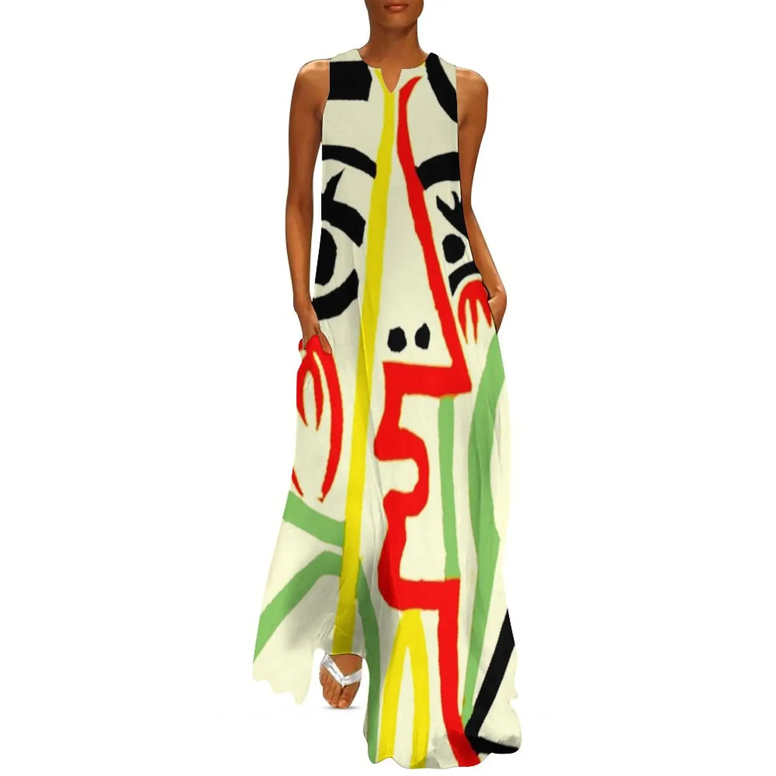 

TETE DE FEMME : Fantasy Abstract Painting Print Long Dress Women's clothing dresses for prom Dress