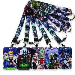 Disney Villains Women Card Holder Lanyards Girls Neck Strap Credit Card Case Boys ID Badge Holder Credentials Retractable Clip