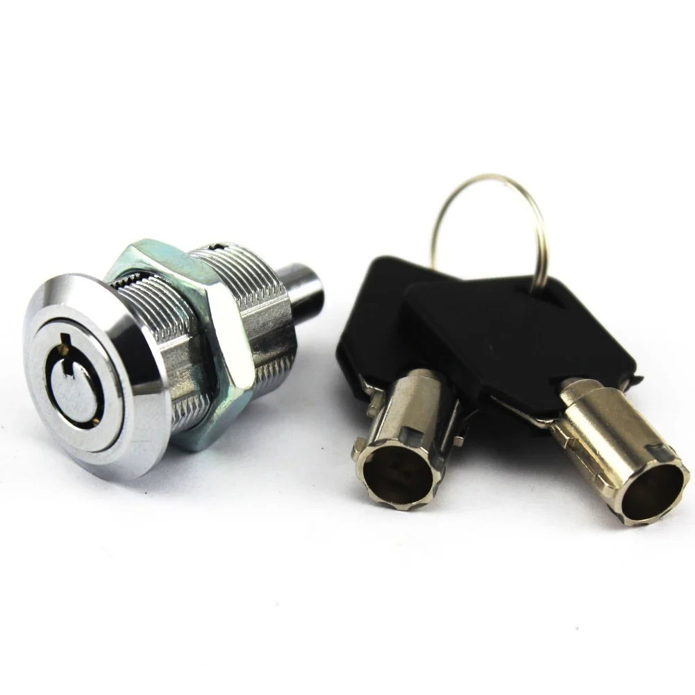 Zinc Alloy Tubular Push Lock for Advertising Light Boxes Featuring 7 Pin Mechanism and Chrome Finish Comes with 2 Keys