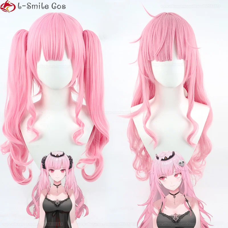 2 Types Vtuber Hololive Mori Calliope Cosplay Wig Mori-sama Calli 90cm Pink Mori Calliope Wigs Heat Resistant Synthetic Wig