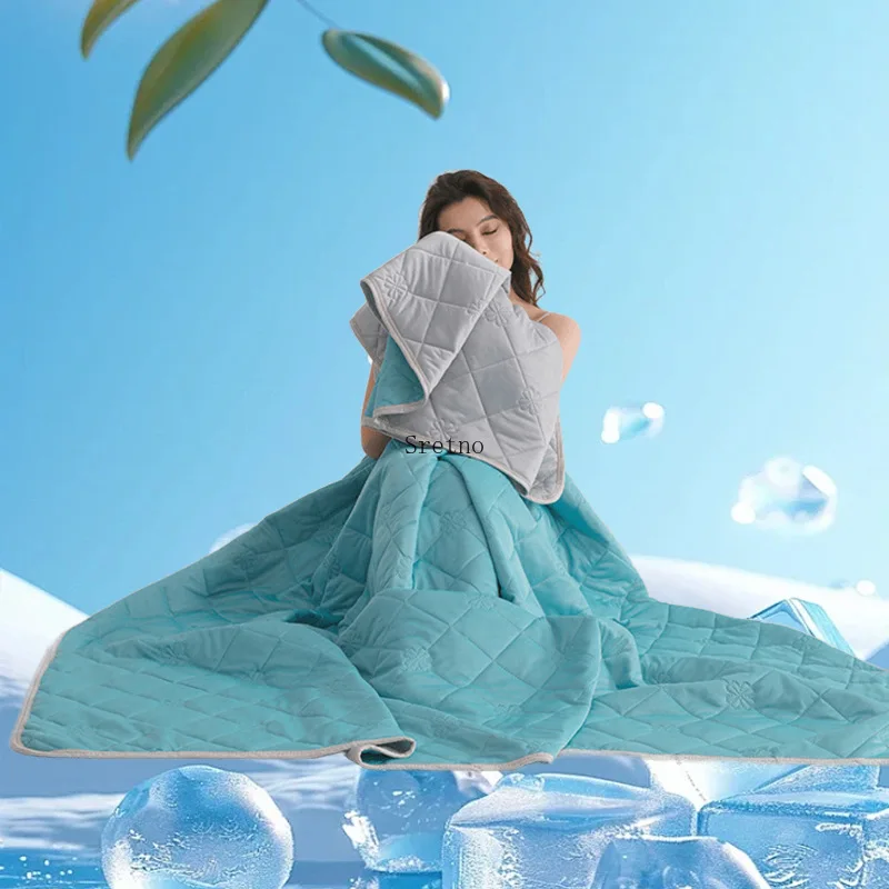

SRETNO Summer Cool Quilt, Cool Feeling Silk Polyester Solid Color Air Conditioning Quilt, Suitable for Home Use and Machine Wash