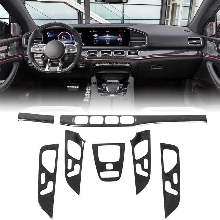 

Car Interior Cover Trim Kit Carbon Fiber Dashboard Trim Replacement for GLE Class W167 LHD 2019 to 2022