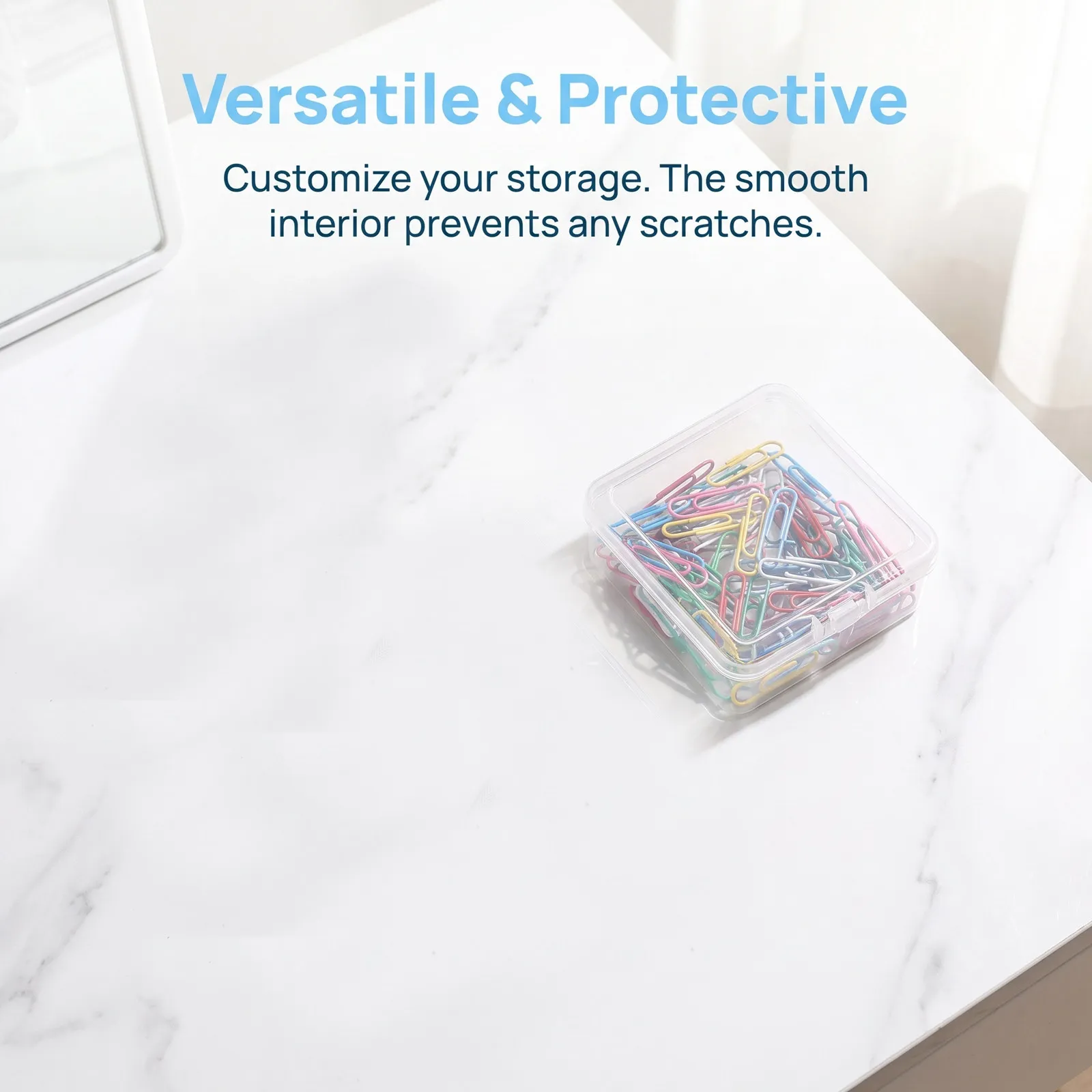 20Pcs Clear Plastic Nail Storage Case Square Mini Organizer Box 3.3x3.3x1.4 Stackable Nail Art Supplies Storage