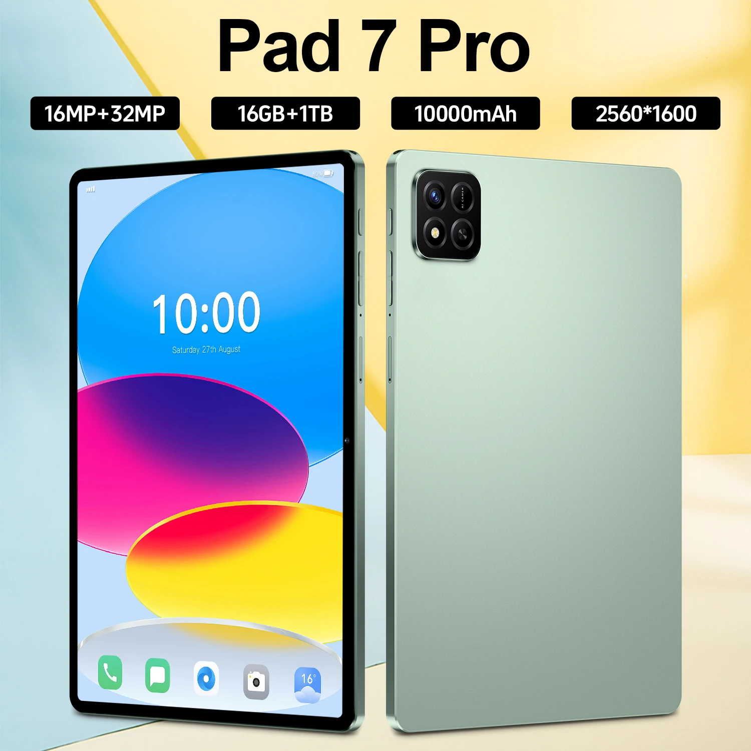 NEW Original Pad 7 Pro Tablet PC 10.1inch Android 15 Global Edition Snapdragon 8 Gen3 16GB+1TB 10000mAh 5G Dual SIM WIFI