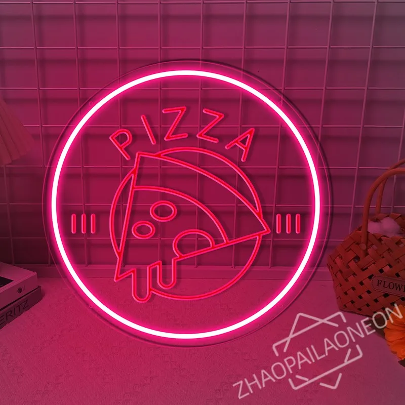 Neon Sign for Restaurant Wall Decor Pizza Shaped Neon Light for Kitchen Shop Party Decorations Ideal Gift for Pizza Lovers Light