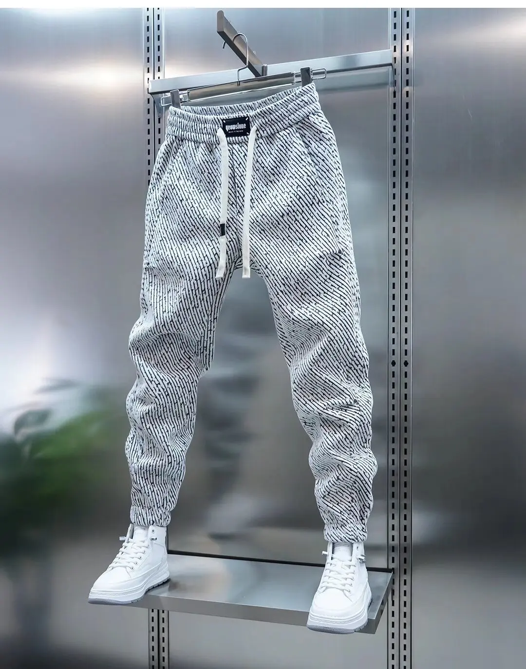 Spring And Autumn Men Harem Pants Zebra Striped Trousers Sport Clothing Cargo Sweatpants Brushed Loose Waist Versatile Pants