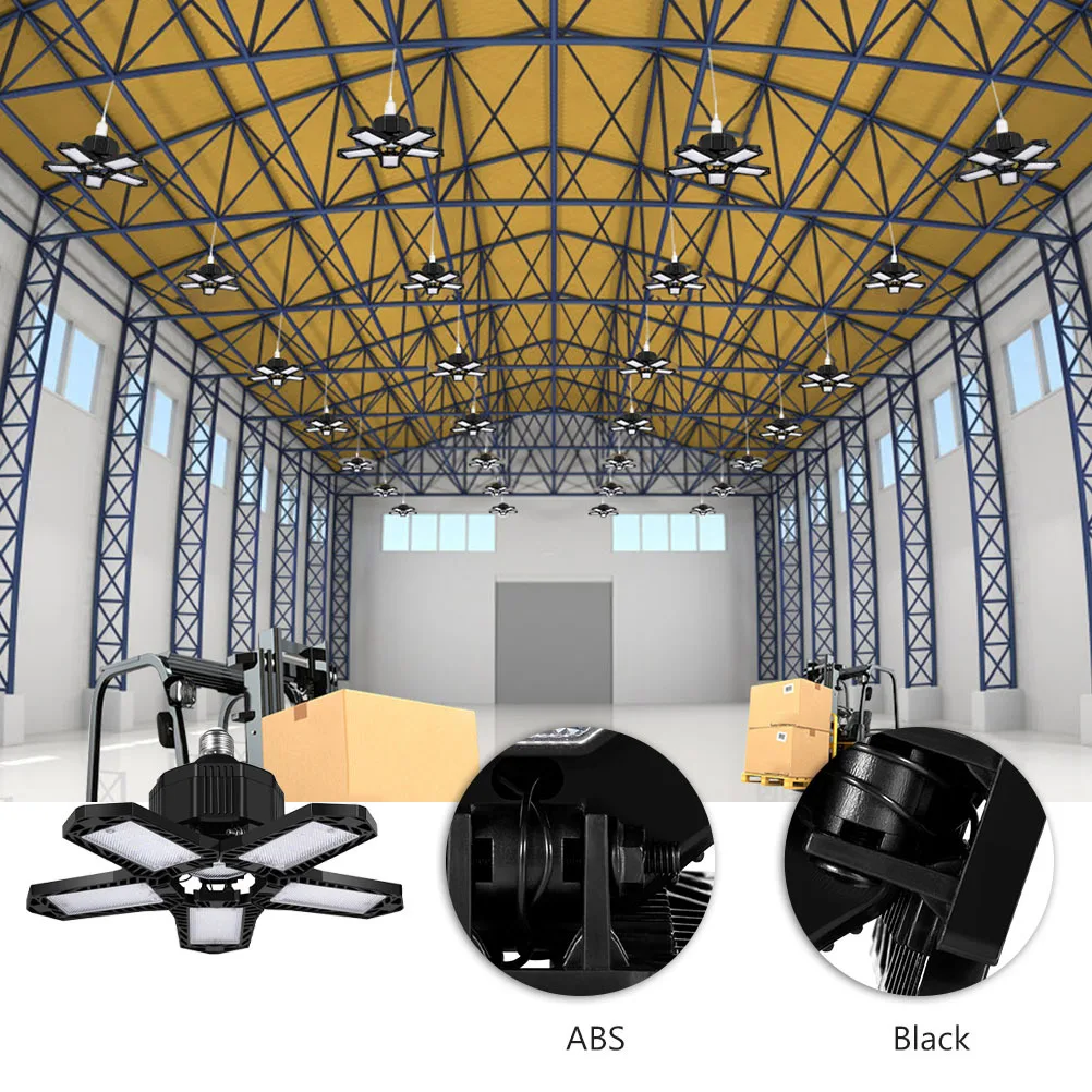 

Светодиодный светильник для гаража, 80 Вт, ультра яркий, складной, 5 регулируемых панелей, деформируемый потолочный светильник для гаража для складской мастерской