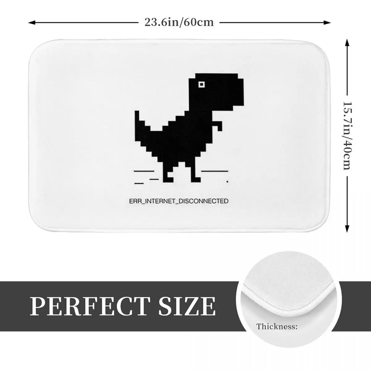 No Internet Dinosaur Geek T-Rex Dino Gifts Anti-slip Doormat Floor Mat Carpet Rug for Kitchen Entrance Home Balcony Footpad Mats