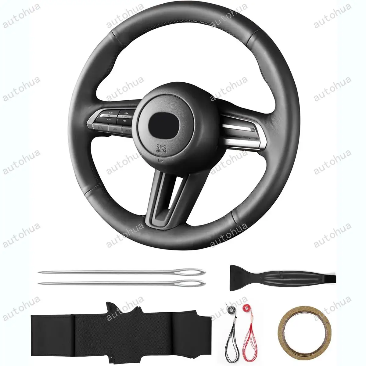 

Чехол на руль с вышивкой вручную для Mazda 2022 CX-50/2021 MX-30/2020 CX-30/2019 Mazda 3 Sedan/2019 Mazda 3/2017 Kai Concept