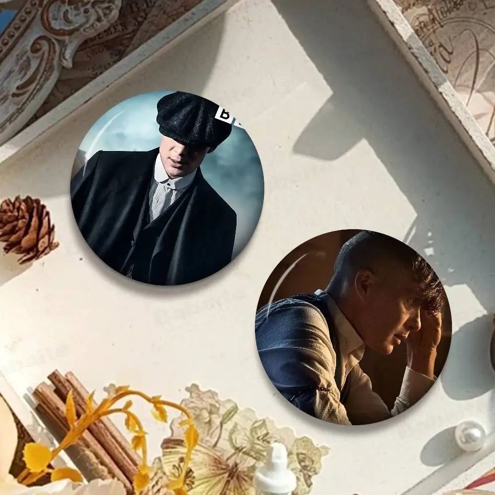 Movie P-Peaky B-Blinders TV Soft Button Pin Round Metal Badge Lapel Pin Parts Gift Friends Kid Jewelry