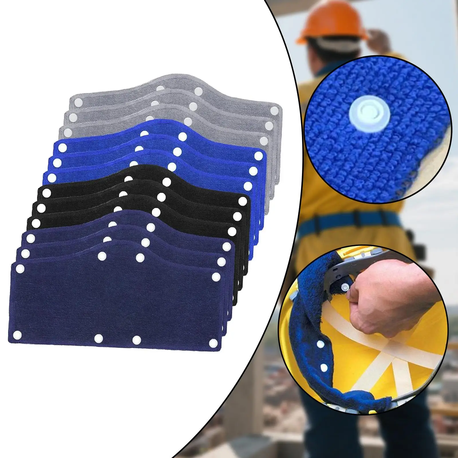 12Pcs Sweatbands for Hard Hat Comfortable for Helmet Terry Cloth Sweat Bands for Industrial Setting Work Construction