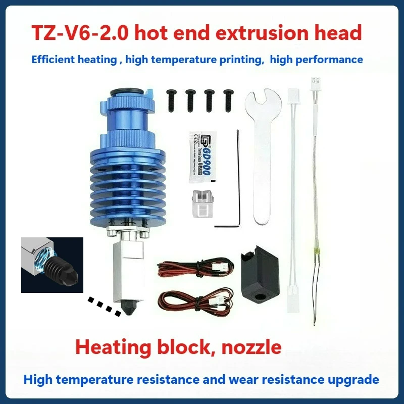 3D Printer Parts FOR Tuozhu V6-2.0 Extruder Hot End Assembly Ender3/Voron High Speed Nozzle Upgrade 3D Printer Accessories
