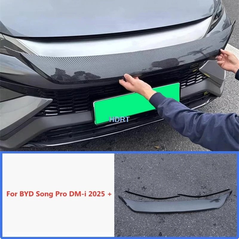 

For BYD Song Pro DM-i 2025 + Car Styling Front Racing Grills Molding Cover Mesh Trim With logo Protector Decoration Accessories