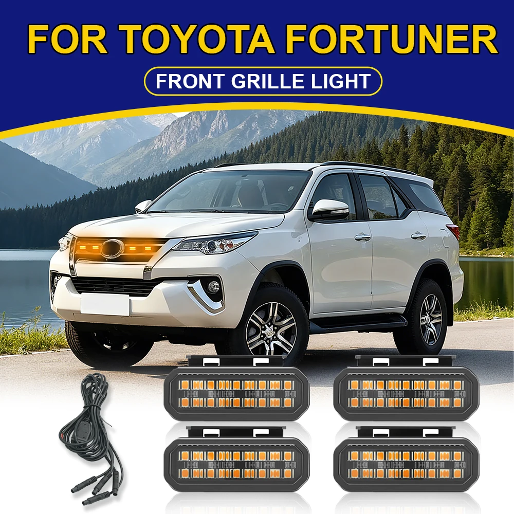 

LED Front Grille Light FOR TOYOTA FORTUNER Car Daytime Running Light Wheel Eyebrow Lamp For Pickup Offroad 12V