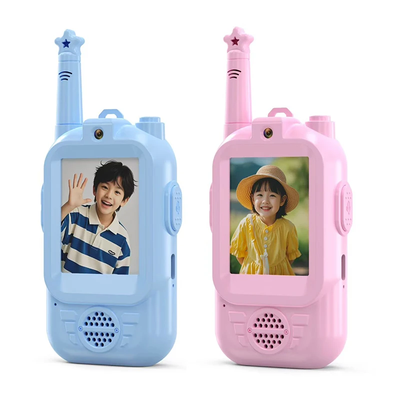 Kids Video Walkie Talkie Toys for Age 3-12 with Audio Message Sending and Photo Taking for Camping Christmas Birthday  Gifts