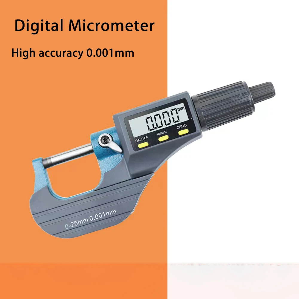 

Digital Micromaster Micrometer Electronic Outside Micrometer Carbide Tip Measure Tools Caliper Gauge 0-25mm 0.001mm