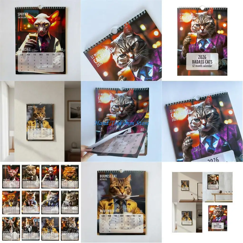 

H37F 2026 Monthly Wall Calendar Art Paper Wall Art Calendar With Bold Illustrations