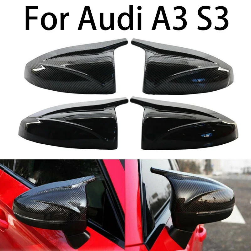 

For Audi A3 S3 8V RS3 20152016 2017 2018 2019 Car Rearview Side mirror Covers Caps external spare parts Replacement Carbon Look