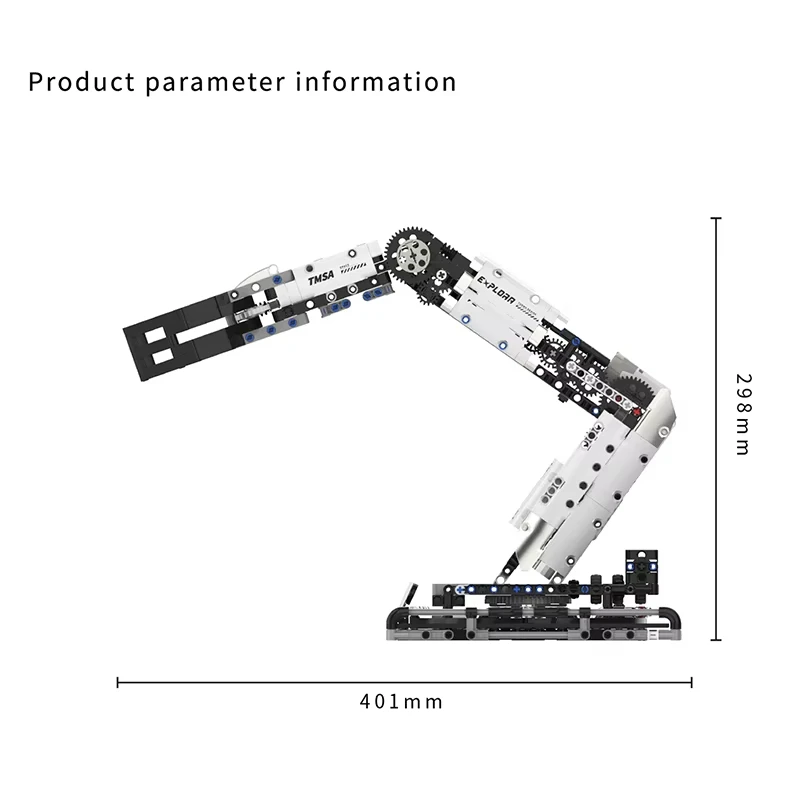 784 個 T2007 ロボットアームのテクニカルプログラミング MOC ビルディングブロックレンガ組み立てモデルのおもちゃ男の子のためのクリスマスギフトセット