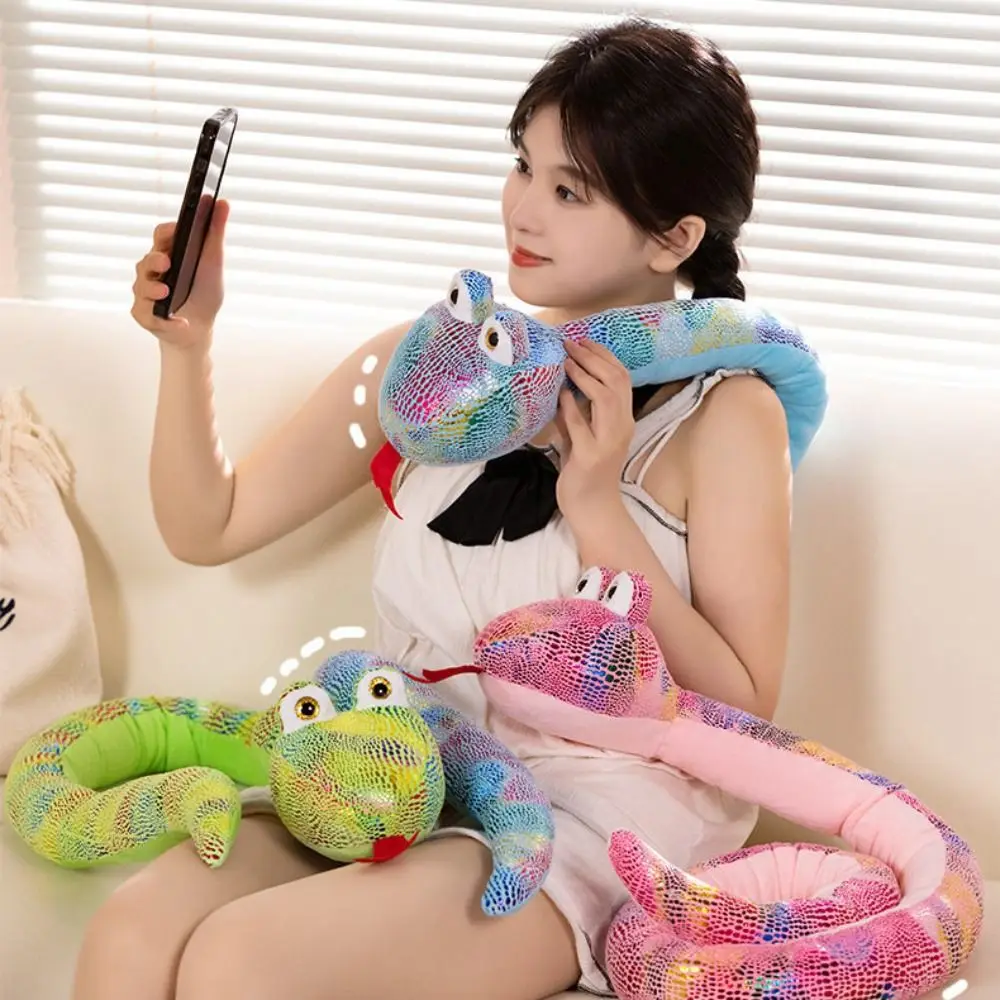 

Sequin Fabric Year of The Snake Plush Toys Chinese Animal Snake Year Mascot Doll Plush Simulated Sequined Snake Doll