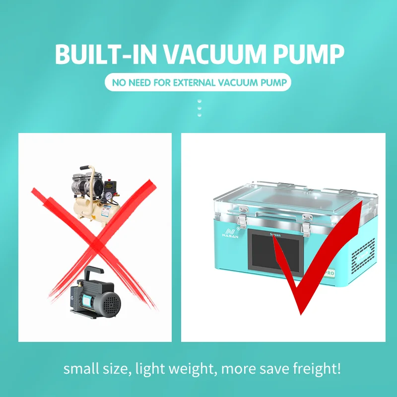 Imagem -02 - Nasan Supa-lite Pro Mini Máquina Laminada Lcd para Relógio e Telefone Reparo de Tela Plana Laminação de Airbag Bomba de Vácuo Embutida