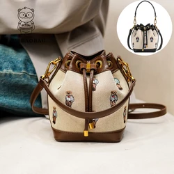 BeiBaoBao Bolso tipo cubo para mujer 2024 nuevo Bolso cruzado Otoño e Invierno Bolso de hombro de mano de alta capacidad Bolso de mujer