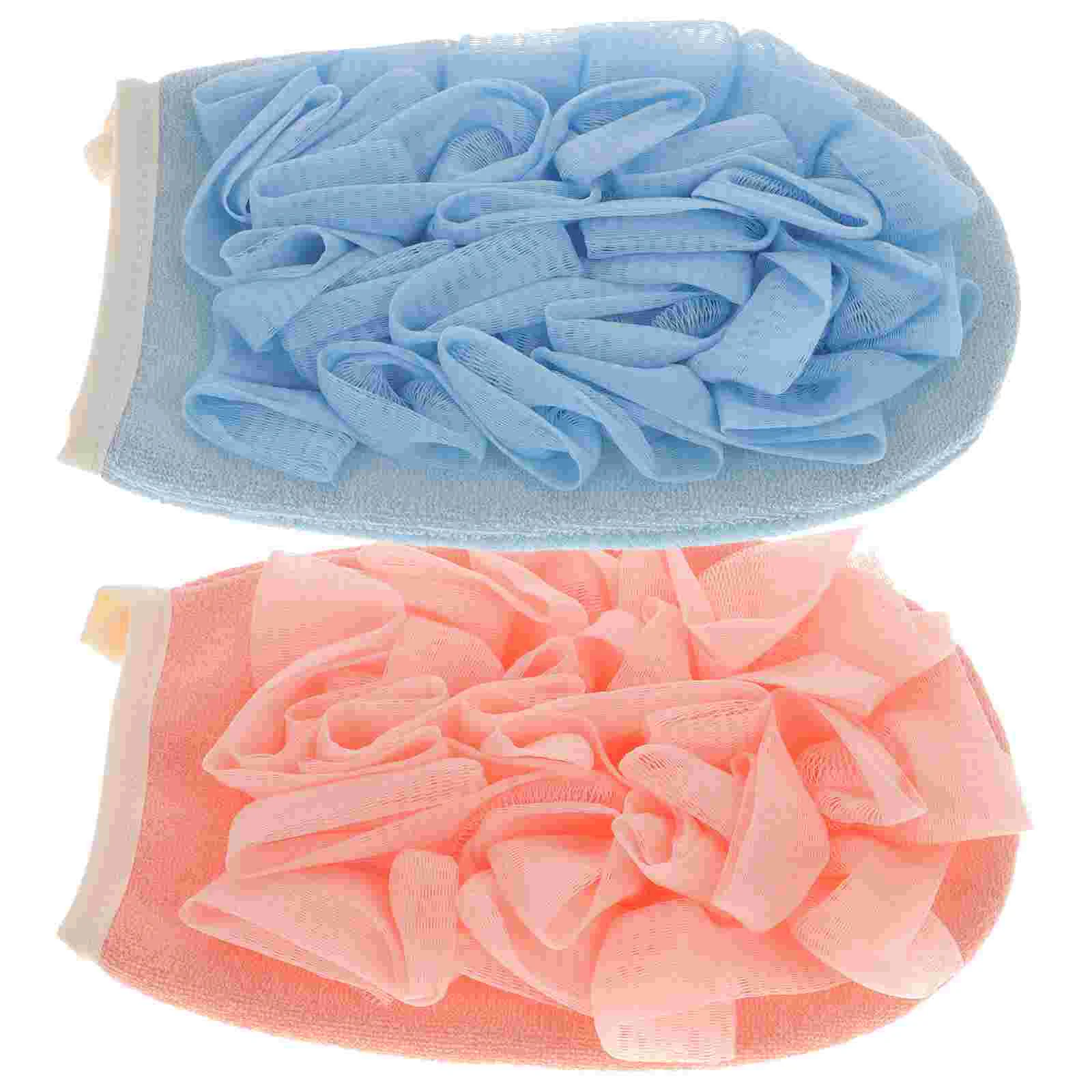 

2 Pcs Body Scrub Bath Flower Towel Scrubber Glove Exfoliating Gloves For Bathing Ball Shower Skin Cleaning