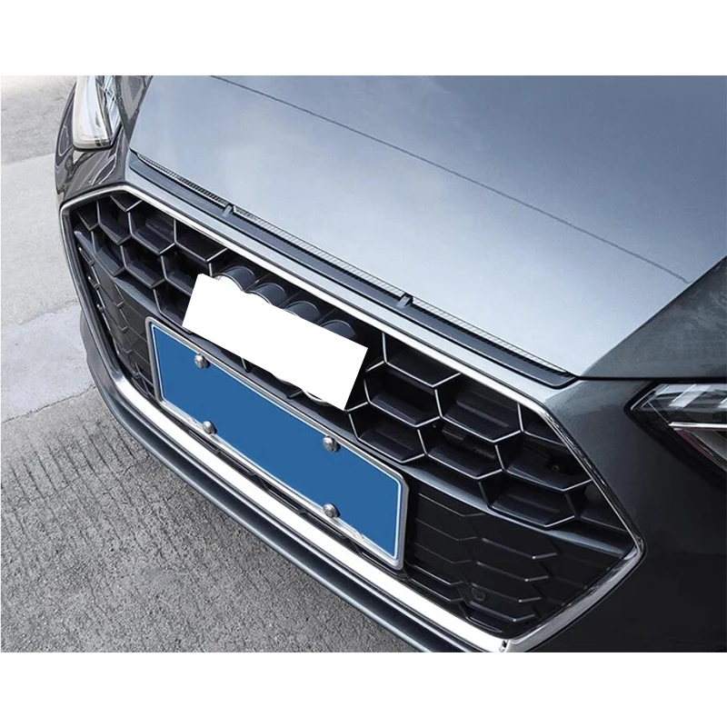 Car decoration FIT FOR Audi A4 2020 2021 2022 2023 chrome black Stainless steel carbon fiber front grill Engine hood cover trim
