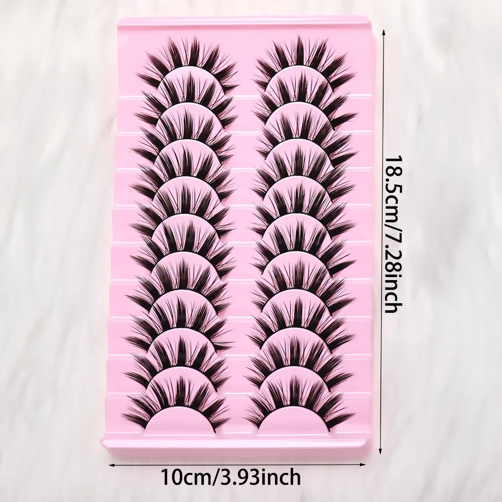 10 Paar dicke künstliche Wimpern für mehr Volumen – wiederverwendbares, formaldehydfreies Kunstwimpern-Set für die Make-up-Anwendung – Detail 4
