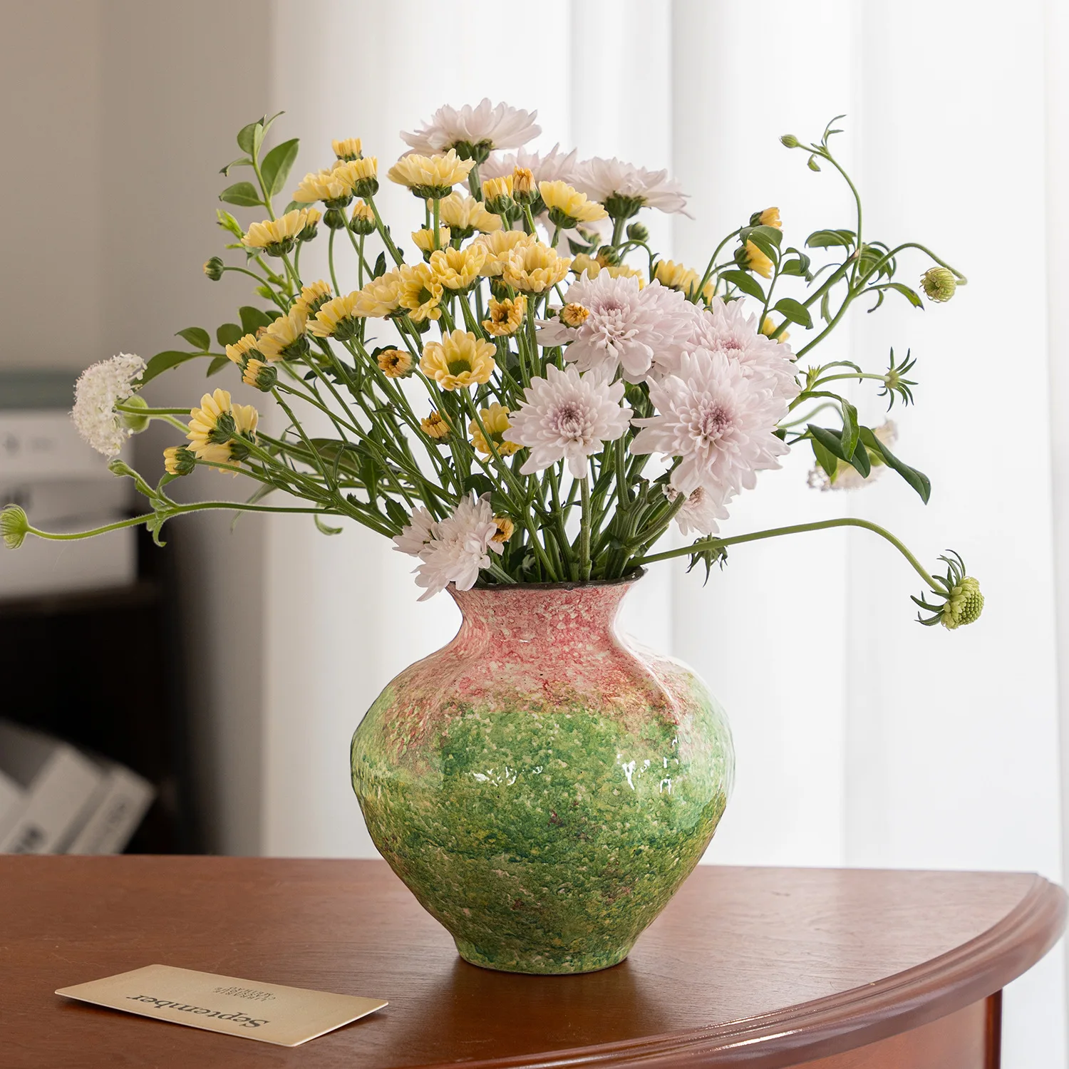 Customizable Ceramic vase ornament, flower arrangement in living room, high-end French antique art, dining table decoration,