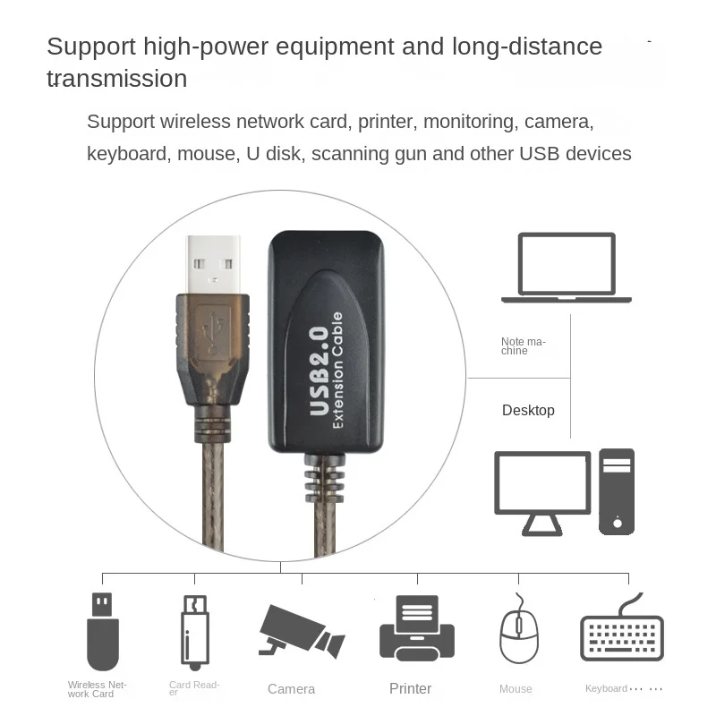 100FT USB 2.0 Type A Male to A Female Active Repeater Extension Cable 50FT, High Speed 480 Mbps 10M 20M 30M