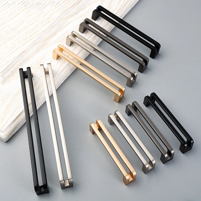 Modern Minimalist Zinc Alloy Handles Cupboard Wardrobe Door Drawer Pulls Door Handles Gold Black Drawer Small Pulls