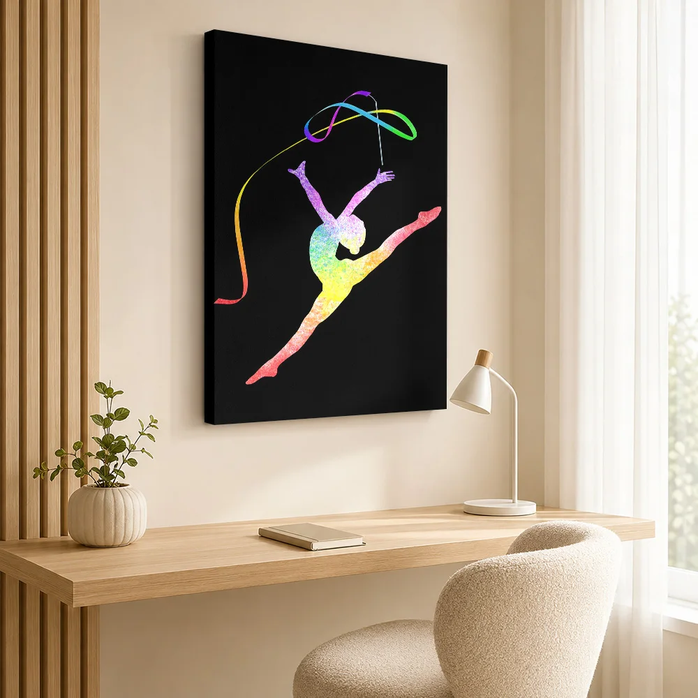 Rhythmic Gymnastics Framed Canvas Poster Customized Photo Modern Aesthetic Canvas Wall Art for Dining Room Decor Ready to Hang