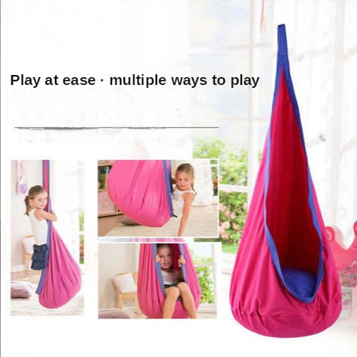 New Children\'s Hanging Chair Portable Parachute Cloth Swing Bed Indoor Courtyard Model with Inflatable Cushion Hanging Chair