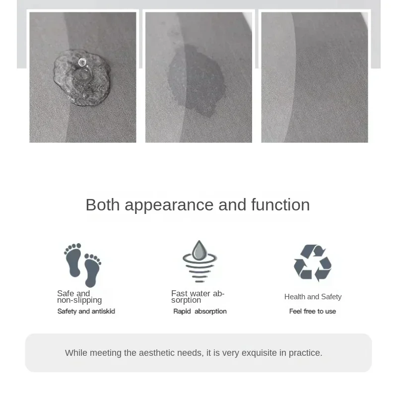 Non-Slip Bath Mat Diatomite Mat with Rubber Padding Soft Super Absorbent Bathroom Rug Foot Mat for Hallway Shower Toilet Mats