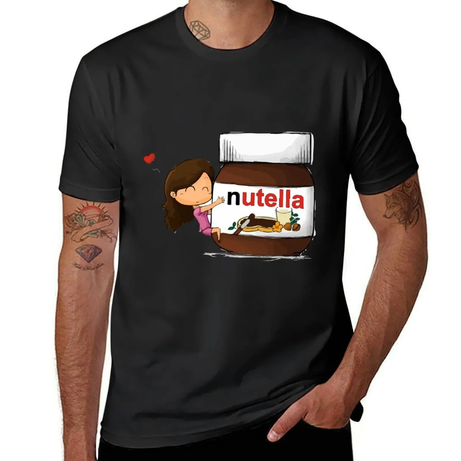 nutella love T-Shirt summer tops hippie clothes mens t shirt