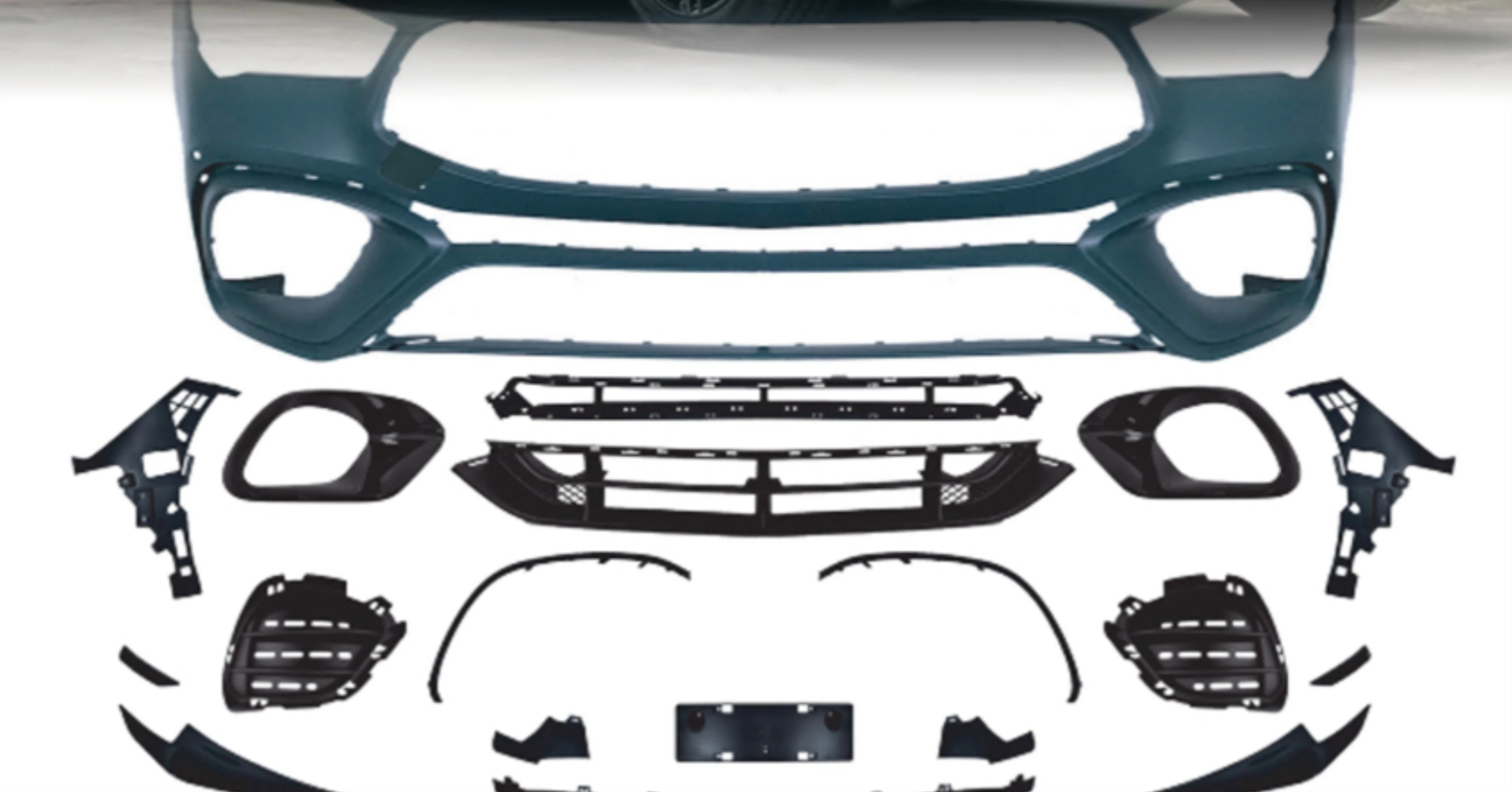 for OUYE for Benz CLA45 Model 2019+ Upgraded CLA W118 Front Rear Bumper Grilles Rear Deflector Car Kit Easy High Quality