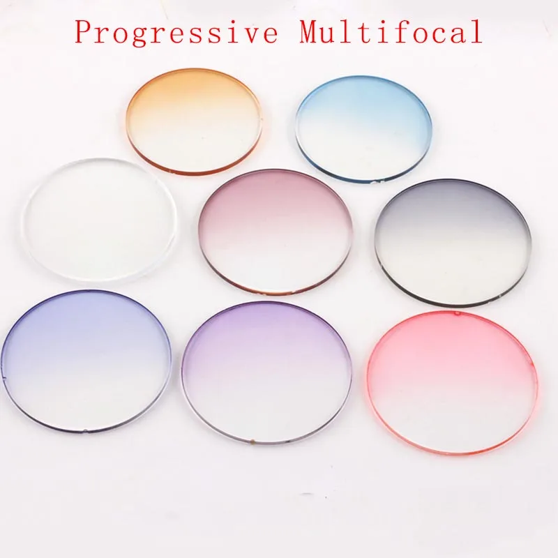 1.56 1.61 1.67 Multifocal Prescription Myopia Reading Gradient Colorful Glasses Lens Progressive Optical Sunglasses Lenses