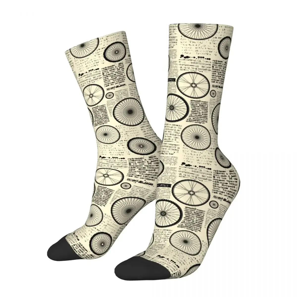 Crazy Men Women Socks Bicycle Bike Wheels Vintage Accessories Comfortable Retro Graphic Sock Spring Autumn Winter Gift Idea