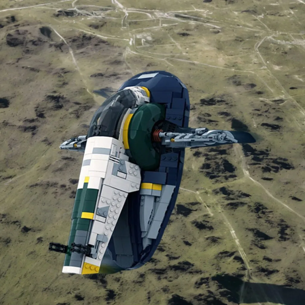 

1464 шт. MOC Jango Fett's Slave I с вращающейся кабиной DIY модель строительные блоки игрушки на день рождения подарок для охотников за головами