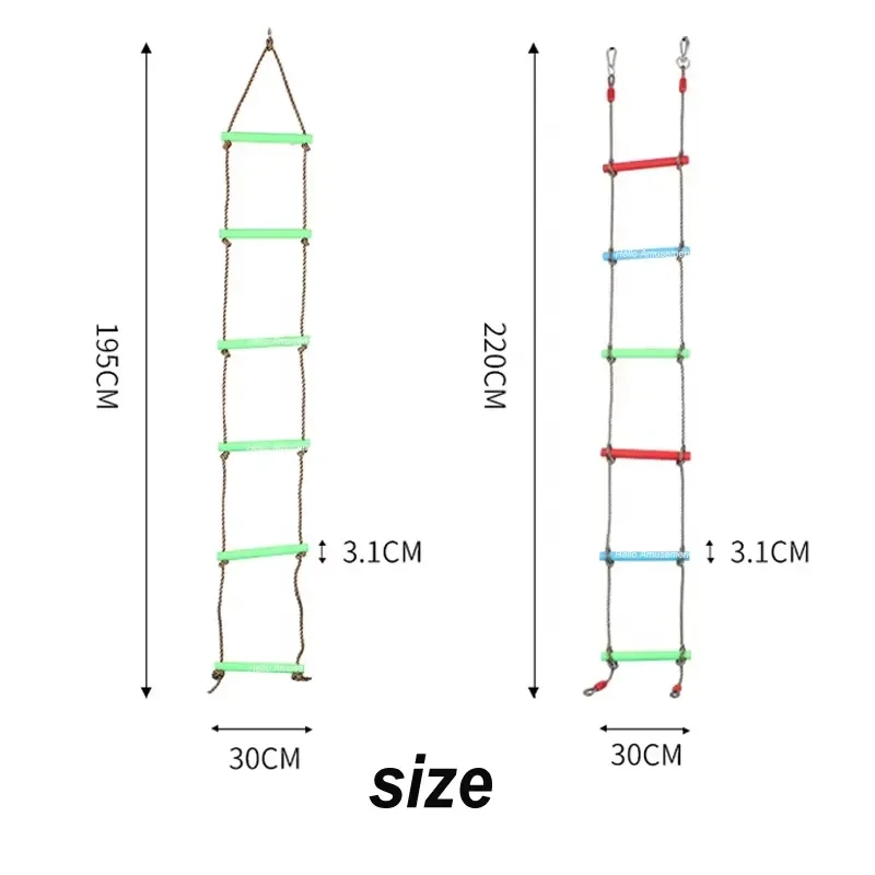Kids Indoor Climbing Rope Ladder Plastic Hanging Swing Sensory Training Equipment for Home Gym Play Area Physical Activity
