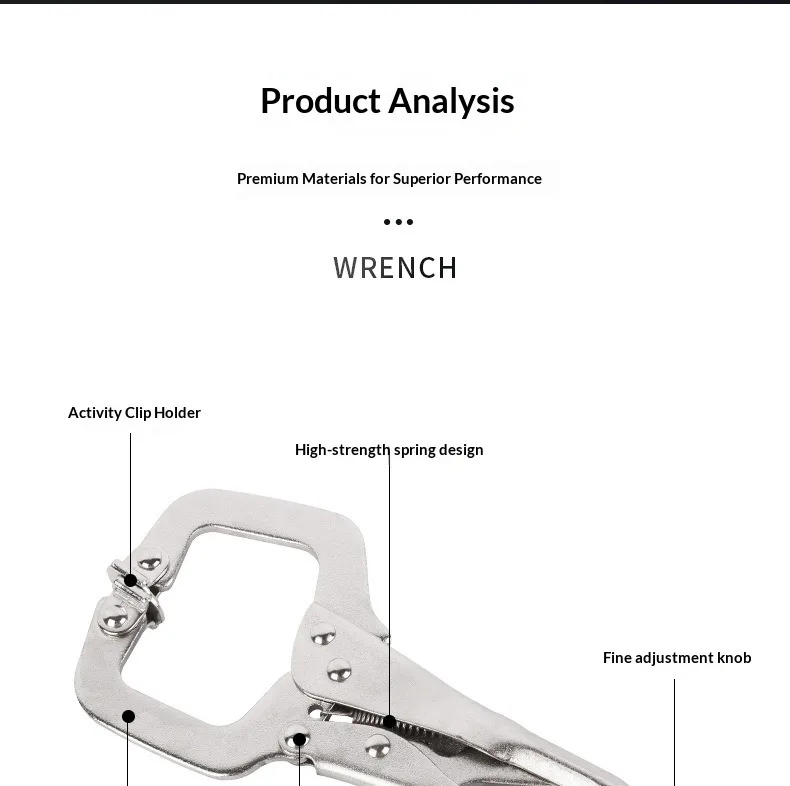 5 Zoll C-Klemme Verriegelungszange Hochleistungs-Schweiß- und Holzbearbeitungszange Mini-Handspannzange DIY-Reparatur-Handwerkzeuge – Detail 8