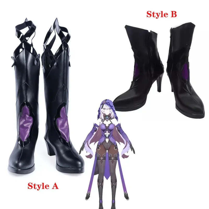 Honkai Star Rail schwarz Schwan Cosplay Schuhe Kostüm Zubehör Stiefel Halloween Party für Frauen High Heels Requisiten 2 Stile