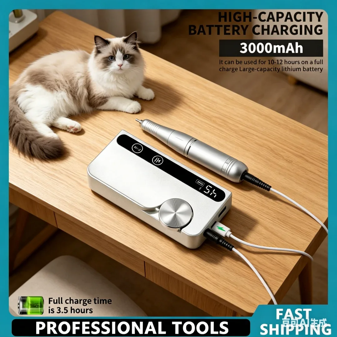 45000RPM Vogue Rechargeable Nail Drill Professional Hushed Mild Elegant Polishing Nail Machine Fit for Lavish Gel