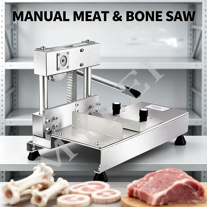 Steady and Powerful Adjustable Stainless Steel Manual Tube Bones Pig Feet Ribs Cutter Machine